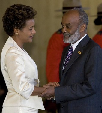 Rene Preval and Michaelle Jean