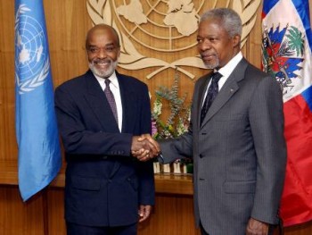 Rene Preval and Kofi Annan